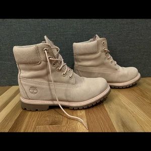Pink Suede Timberland Ankle Boots